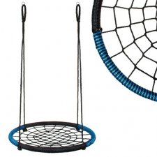 Hojdací kruh pavučina - 100 cm - čierno-modrý