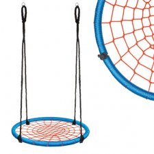 Hojdací kruh pavučina - 120 cm - červeno-modrý