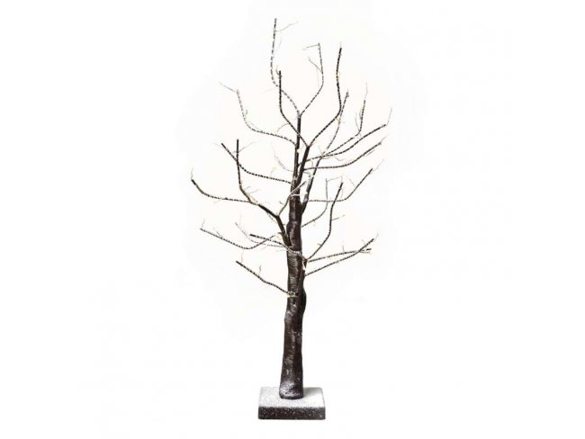 LED vianočný stromček, 60cm, 3× AA, vnútorný, teplá b., čas.