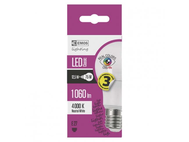 LED žiarovka Classic A60 12,5W E27 neutrálna biela Ra96