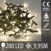 Vianočná LED svetelná reťaz na spájanie vnútorná - 200LED - 9,95M Teplá biela