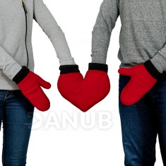 Zamilované rukavice - Červené srdce...