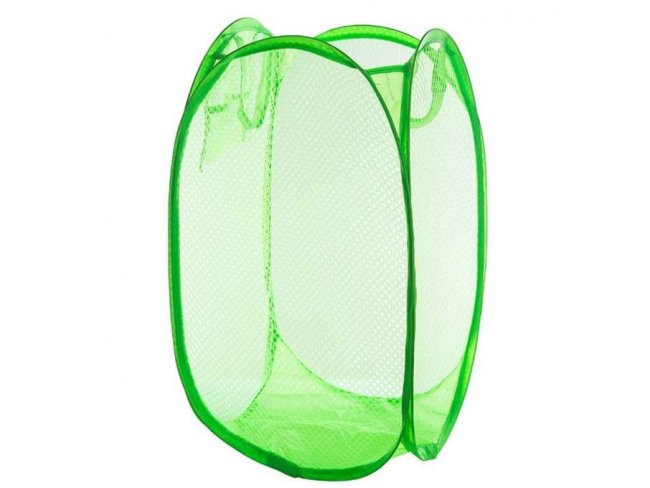 Skladací odkladací košík so sieťovinou farba zelená
