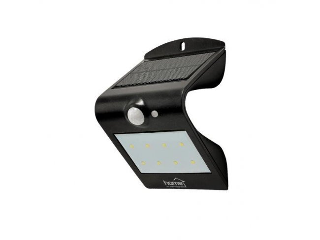 LED reflektor so solárnym panelom, s pohybovým senzorom, čierna