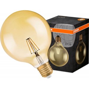 Led žiarovka filament e27 7w osram vintage 1906 globe gold - teplá biela