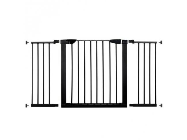 SPRINGOS Bezpečnostná bariérová zábrana pre schody a dvere - čierna - 75-138cm