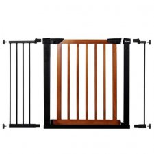 SPRINGOS Bezpečnostná bariérová zábrana pre schody a dvere - čierno-hnedá - 75-117 cm