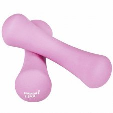SPRINGOS Fitness činky neoprénové 1,5kg tmavoružové - 2ks