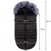 SPRINGOS Fusak Luxury Modern s kožušinou 4v1 - 90cm - Čierny