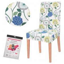 SPRINGOS Návlek na stoličku univerzálny - svetlé kvety