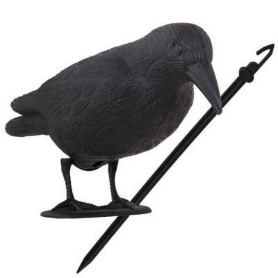 SPRINGOS Odpudzovač plašič vtákov stojaca vrana -11x39x18,5cm čierna