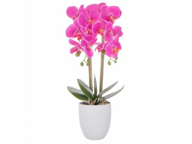 SPRINGOS Umelá orchidea v črepníku ružová - 55cm