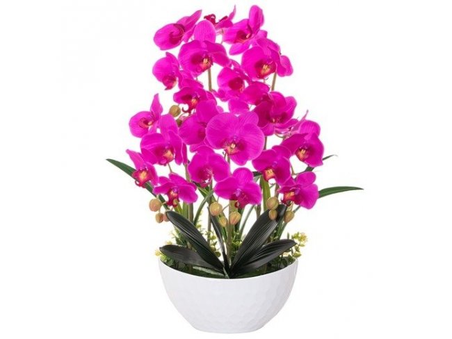 SPRINGOS Umelá orchidea v črepníku ružová - 60cm