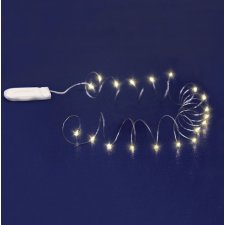 Vianočná LED svetelná mikro reťaz vnútorná na batérie - 20LED - 2M Teplá biela
