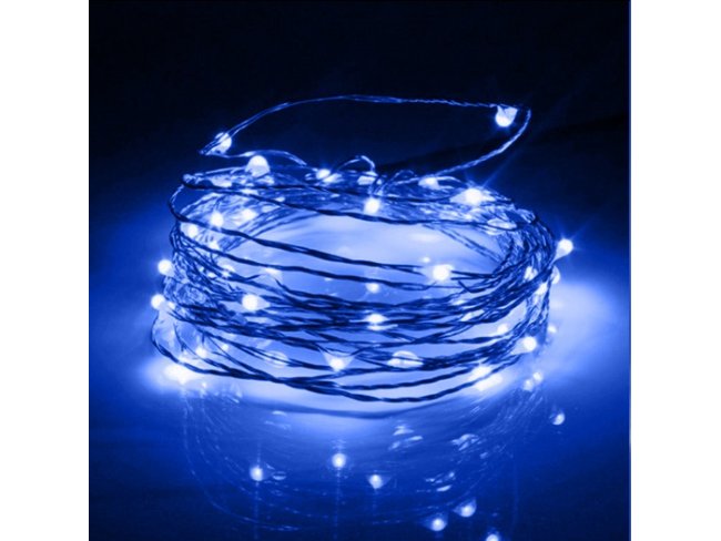 Vianočná LED svetelná mikro reťaz vonkajšia + programator - 200LED - 20M Modrá