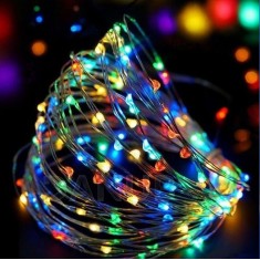 Vianočná LED svetelná mikro reťaz na batérie - 100LED - 9,9M Multicolour