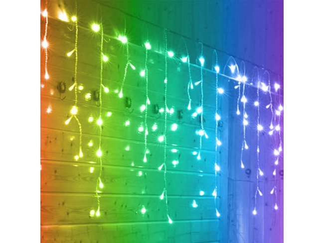 Vianočná LED svetelná záclona na spájanie vonkajšia - programy - časovač + diaľkový ovládač - 300LED - 12M Multicolour