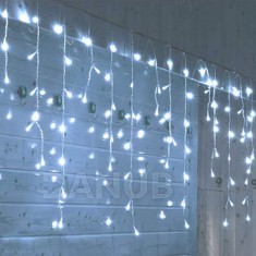 Vianočná LED svetelná záclona na spájanie vonkajšia - programy - časovač + diaľkový ovládač - 300LED - 12M Studená Biela