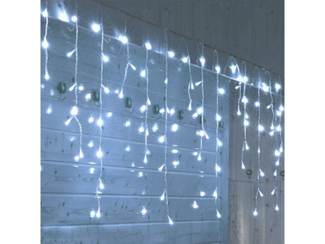 Vianočná LED svetelná záclona na spájanie vonkajšia - programy - časovač + diaľkový ovládač - 300LED - 12M Studená Biela