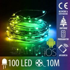 Vianočná SMART Led svetelná mikro reťaz vnútorná - 100led - 10m Multicolour