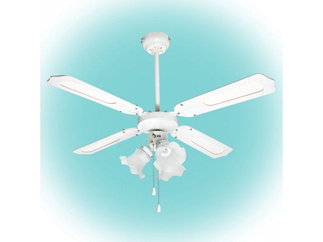 Stropný ventilátor so svietidlom - 105cm - 50W - biela