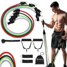 SPRINGOS Fitness expandéry na cvičenie - sada 5ks - odpor: 4,5-22,7 kg