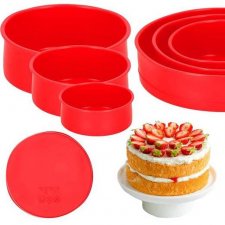Springos Okrúhle silikónové formy na pečenie - 3ks