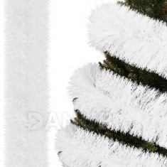 Vianočná girlanda - biela - 6 m - priemer 15cm