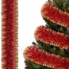 Vianočná girlanda - červená/zlatá - 6 m - priemer 10 cm