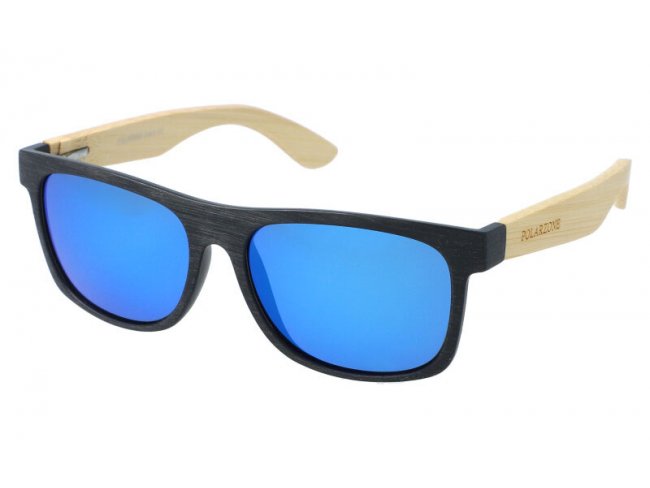 Drevené polarizačné slnečné okuliare Wayfarer Modern BLUE