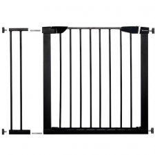 SPRINGOS Bezpečnostná bariérová zábrana pre schody a dvere - čierna - 75-96 cm