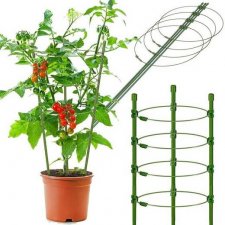 Springos Krúžková podpera pre rastliny a kvety - 91 cm - zelená