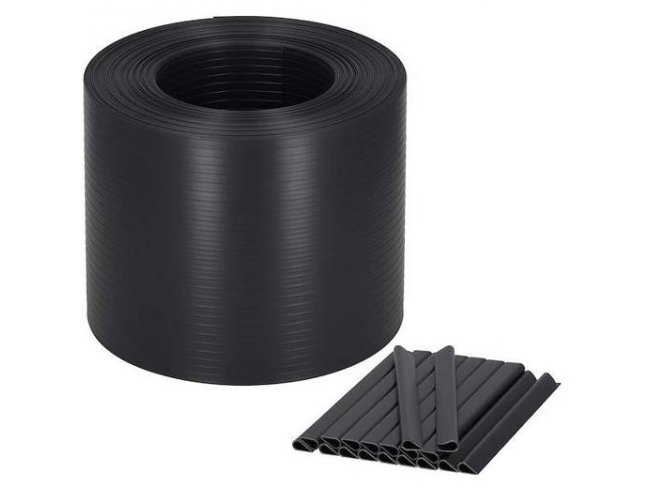 Springos Tieniace plotové pásky a klipy (20ks) - PVC - 35m x 19cm - 450 g/m2 - antracit