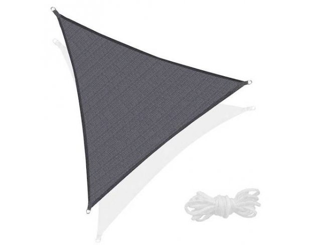 SPRINGOS Tieniaca plachta trojuholník - 300x300x300cm - tmavo sivá