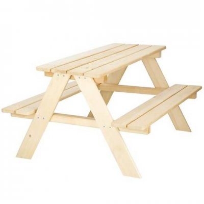 Springos Záhradná drevená lavica a stôl pre deti - 90x79x50 cm
