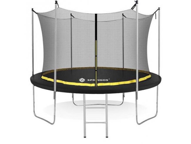 Springos Záhradná trampolína pre deti s vnútornou sieťou a rebríkom - 305 cm