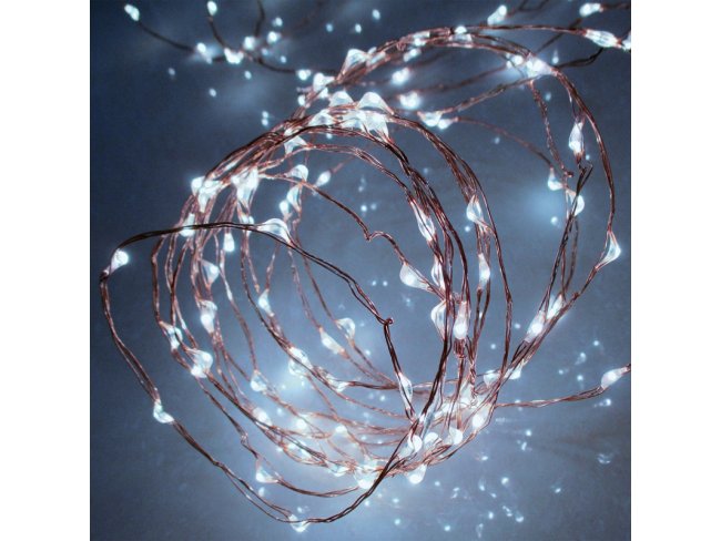 Vianočná LED svetelná mikro reťaz vonkajšia - 80LED - 7,9M Studená biela