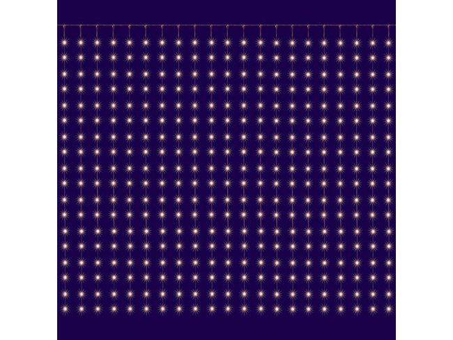 Vianočná LED svetelná mikro záclona vonkajšia - záves - 400LED - 2x2M Teplá biela