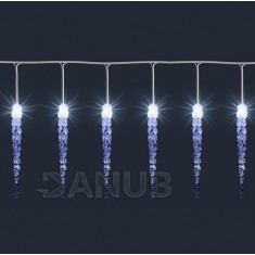 Vianočná LED svetelná reťaz vonkajšia - 15 cencúle - 50LED - 7,3M Studená biela
