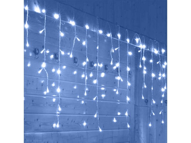 Vianočná LED svetelná záclona vonkajšia + programy - 200LED - 10M Modrá