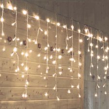 Vianočná LED svetelná záclona na spájanie vonkajšia - 200LED - 5M Teplá biela