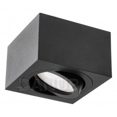 Podhľadové hranaté čierne svietidlo Amat-S 50mm