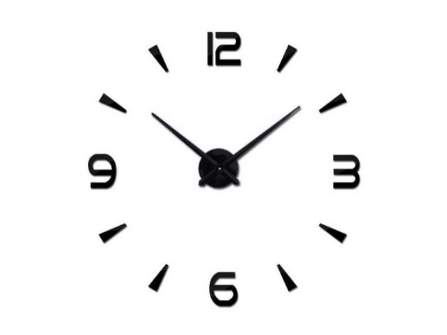 Čierne nástenné hodiny veľké 80-120cm - 4 číslice