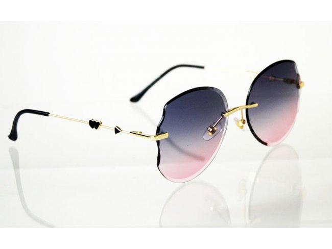 Dámske slnečné okuliare Heart Crystal gold BLUE&PINK