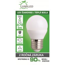 LED ŽIAROVKA E27 5W 470LM TEPLÁ BIELA