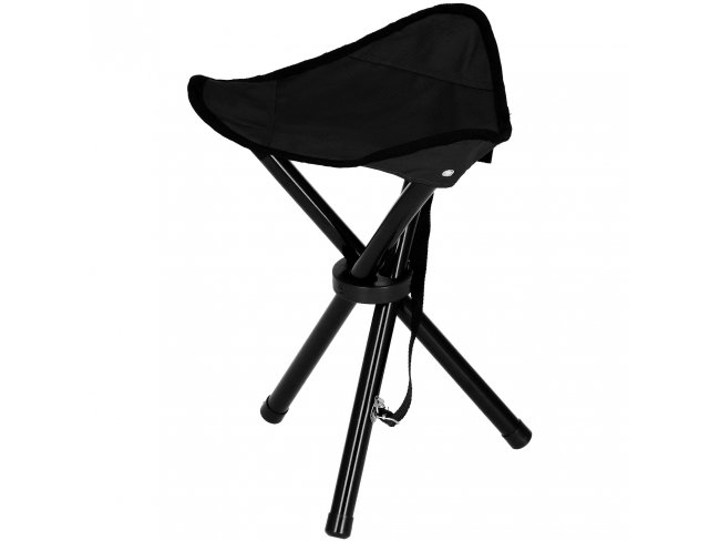 Turistická kempingová stolička skladacia trojuholník - čierna