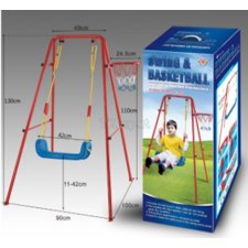 Kovová hojdačka s basketbalovým košom