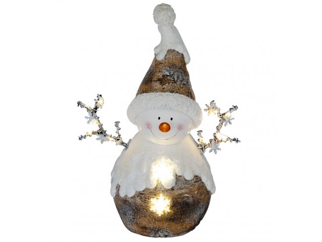 LED keramická figúrka snehuliak