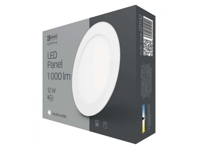 LED stropné vstavané svietidlo kruh 12W IP20 neutrálna biela