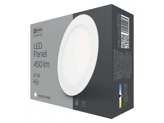 LED stropné vstavané svietidlo kruh 6W IP20 neutrálna biela